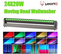 UKing 24X20W RGBW DMX512 Barre Lumineuse Wallwasher 24 LED Rotation 150°- Effet arc-en-ciel Jeux de Lumiere DJ pour Fête