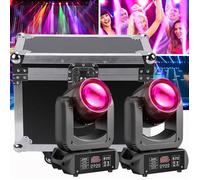 UKing 250W Lumière de Scène DMX512 - Lyre LED Beam GOBO 18 Prisme - Jeux de Lumiere DJ - Pack de 2 Avec Flightcase
