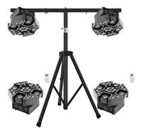 UKing 2PCS 200W Jeux de Lumiere DJ - 4 Bras Lyre LED RGBW Beam Wash Laser Bee-Eyes Rotation avec Télécommande et Trépied
