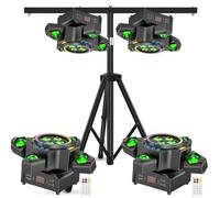 UKing 2PCS 200W Lyre LED RGBW Rotation 4 Bras, Jeux de Lumiere DJ Beam Wash Laser Bee-Eyes Bande RGB avec Télécommande et Trépied
