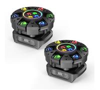 UKing 2PCS 230W Jeux de Lumiere - 6 Bras DJ Lyre LED RGBW Beam Wash Laser Bee-Eyes Bande RGB Rotation avec Télécommande Trépied