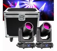 UKing 2PCS 250W LYRE LED RGBW arc-en-ciel Bande - Jeux de Lumiere DJ Beam Wash Gobo 18 Prisme Demi-couleur Avec Flightcase