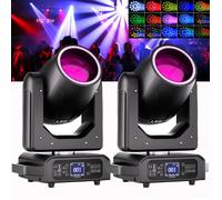 UKing 2PCS 250W LYRE LED RGBW Effet arc-en-ciel Bande - Jeux de Lumiere DJ Beam Wash Gobo 18 Prisme Demi-couleur