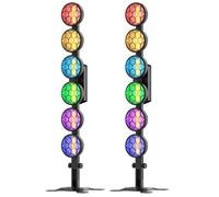 UKing 2PCS 350W Par LED COB Linéaire Rétro - Projecteur 6 LED COB Avec 168 RGB LED DMX512 - Jeux de Lumiere DJ pour DJ Bar Fête