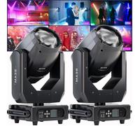 UKing 2PCS 385W Lyre LED Jeux de Lumiere DJ 48 + 8 Prisme - RGBW DMX Beam Wash Zoom Gobo Atomisation