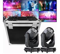 UKing 2PCS 385W Lyre LED Jeux de Lumiere DJ 48 + 8 Prisme - RGBW DMX Beam Wash Zoom Gobo Avec Flightcase