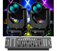 UKing 2PCS 390W Jeux de Lumiere DJ 48 + 8 Prisme - Lyre LED RGBW DMX Beam Wash Zoom Gobo Atomisation Avec Console 192 Canaux