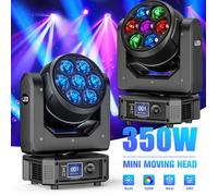 UKing 2PCS 7X50W Lyre LED RGBW, Jeux de Lumière DJ DMX Zoom Beam Wash Éclairage de scénique pour Disco DJ Fête Bar Mariage Club