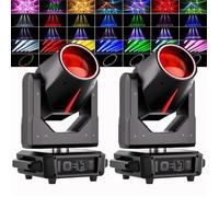 UKing 380W DJ LYRE LED RGBW - 2PCS Lumière de Scène Zoom Beam Wash Gobo 8+18 Prisme - Effet arc-en-ciel Jeux de Lumiere DJ