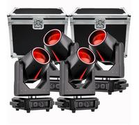 UKing 380W DJ LYRE LED RGBW Avec 2 Flightcase - 4PCS Jeux de Lumiere DJ Zoom Beam Wash Gobo 8+18 Prisme Effet arc-en-ciel