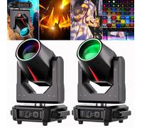 U'King 380W DJ LYRE LED RGBW - Lumière de Scène Zoom Beam Wash Gobo 8+18 Prisme - Effet arc-en-ciel Jeux de Lumiere PACK DE 2