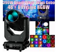 UKing 390W Jeux de Lumiere DJ 48 + 8 Prisme - Lyre LED RGBW DMX Beam Wash Zoom Gobo Atomisation