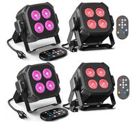 UKING - 4 PCS 32W Lumiere Par LED, RGB 4 LED Projecteur Jeu de Lumière Scene avec Télécommande et, Éclairage de Scène Disco