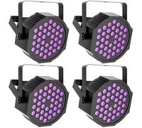 U'King 4 pièces 108W UV lumière noire 36 LED scène plat Par éclairage télécommande DMX512 effet pour DJ Disco noël spectacle lumière Prise EU 4 pièces