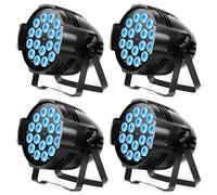 U'King 4 pièces 200W 18 LED Par lumière 4in1 18x8W RGBW lumière de scène DMX 512 contrôle 4/8CH éclairage plat noël DJ fête Disco lampe