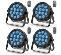 U'King 4 pièces 80W Par lumière 4in1 RGBW 14 LED effet de scène lumière DMX512 télécommande lumière plate pour KTV DJ Disco Bar lumière de scène