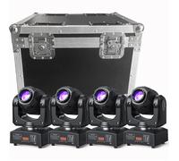 UKing 4PCS 120W DJ Lyre LED Lumière de Scène Avec Flightcase - Jeux de Lumiere DJ 8 Gobo 8 Couleurs Beam DMX pour Disco Mariage