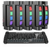UKing 4PCS 120W Lyre LED RGBW, DMX 4 en 1 Disco Lumière d'araignée Lumière de Scène Jeux de Lumière Avec Console 384 Canaux