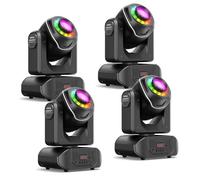 UKing 4PCS 150W Jeux de Lumiere DJ - Lyre LED Beam 7 GOBO DMX Avec Bande LED RGBW & Effet demi-couleurs - Lumière de Scène
