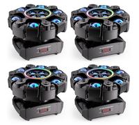 UKing 4PCS 180W Jeux de Lumiere - DJ Lyre LED RGBW 6 Bras - Lumière Laser & Stroboscopique Avec Effet d'ouverture Coloré