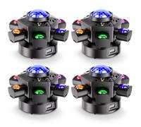 UKing 4PCS 180W Lyre LED RGBW Rotation - Jeux de Lumiere DJ 7RGBW LED+Laser Gypsophile Rouge & Vert+4 Stroboscopes Lumière
