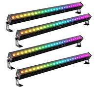 UKing 4PCS 192W 24 LED RGBW Étanche Wallwasher - Lumière de Scène 3in1 DMX512 - Jeux de Lumiere DJ pour Bars Mariages Fêtes