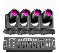 UKing 4PCS 250W LYRE LED RGBW, Jeux de Lumiere DJ Beam Wash Gobo 18 Prisme Effet arc-en-ciel Bande Avec Console 192 Canaux
