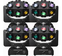 UKing 4PCS 270W DJ Lyre LED RGBW 4 en 1 - Lumière de Scène Beam Rotation - Jeux de Lumiere DJ Pour Disco Fête