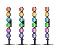 UKing 4PCS 350W Par LED COB Linéaire Rétro - Projecteur 6 LED COB Avec 168 RGB LED DMX512 - Jeux de Lumiere DJ pour DJ Bar Fête