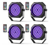 UKing 4PCS 60 LED RGB Jeux de Lumière DJ - Lumière de Scène Avec 2200mAh Batterie Rechargeable & Télécommande - Pour Disco Fête