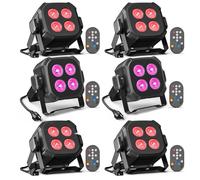 UKING - 6 PCS 32W Lumiere Par LED, RGB 4 LED Projecteur Jeu de Lumière Scene avec Télécommande et, Éclairage de Scène Disco
