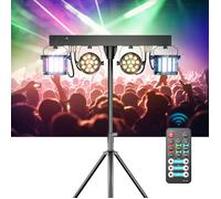 UKing 60W Ensemble de Jeux de Lumiere DJ - RGBW DMX Lumière DJ avec Support et Télécommande Par LED effet Stroboscopique