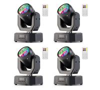 UKing 80W Lyre 6 LED - Lumière de Scène Beam Wash Gobo DMX 4 en 1 avec Télécommande - Jeux de Lumiere DJ PACK DE 4