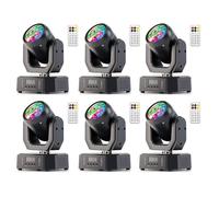 UKing 80W Lyre 6 LED - Lumière de Scène Beam Wash Gobo DMX 4 en 1 avec Télécommande - Jeux de Lumiere DJ PACK DE 6