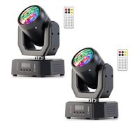 UKing 80W Lyre 6 LED - Lumière de Scène Beam Wash Gobo DMX 4 en 1 avec Télécommande - Jeux de Lumiere DJ PACK DE 2