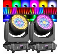 UKing DJ Lyre LED RGBW DMX512 - 19x20W Lumière de Scène Zoom Beam Wash Écran LCD - Jeux de Lumiere DJ Pour Disco Fête Pack de 2