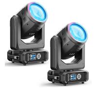 UKING Jeux de Lumiere- 2PCS - 250W Lyre LED RGBW DMX Gobo Beam+ étui, prisme, gobos, couleurs, DMX, DJ, spectacle