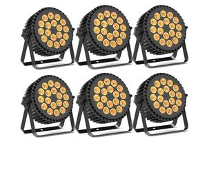 UKING - Lampes de scène - RGBW 200 W- Projecteur LED Par DMX 4 en 1 , mélange infini et effet arc-en-ciel- PACK DE 6
