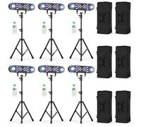 UKing Lumières de Scène - Jeux de Lumiere DJ 7 en 1 RGBW LED & Laser Avec Support & Sac - Pour Bisco Bar Mariage PACK DE 6