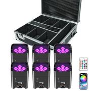 UKing Projecteur LED 108 W par batterie avec mallette de transport, rechargeable RGBWA + LED UV par projecteur, télécommande, application/DMX DJ lumière de scène pour discothèque, fête, mariage