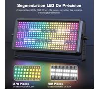 UKING - Projecteur mural LED RGBW 4 en 1 100 W avec stroboscope DMX512 (10 canaux) - Lumières de scène - PACK DE 1