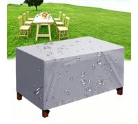 UKIXOM Housse Salon de Jardin Exterieur, 240x190x90cm/LxWxH Argent 420D Rectangulaire Housse de Protection pour Mobilier, pour Ensembles de Table et de Canapé avec Corde et Boucle Verrouillage