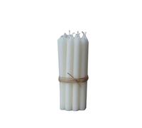 ukiyo Lot de 12 bougies à tige fines - Hauteur : 13 cm - Diamètre : 1,2 cm - Différentes couleurs - Durée de combustion : 2,5 heures - Couleur : crème