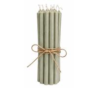 ukiyo Lot de 12 bougies à tige fines, hauteur : 20 cm, diamètre : 1,3 cm, différentes couleurs, durée de combustion : 2,5 heures, pour l'avent, Noël, couleur : vert poussiéreux