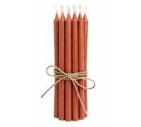 Ukiyo Lot de 12 bougies minces en forme de chandelle Hauteur 20 cm Diamètre 1,3 cm Durée de combustion 2,5 heures Bougie de l'Avent de Noël Couleur : Rouille