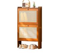 Ukkajovlex Étagère À Chaussures Petit Respirant Meuble À Chaussures en Bambou 17cm 24cm De Profondeur 50cm 70cm De Largeur Shoe Cabinet 87cm 120cm De Hauteur Meubles Chaussures Entrée(Tea,50x17x87cm)