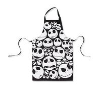 Ukonic Tablier de cuisine Disney L'Étrange Noël de Monsieur Jack Skellington Face pour cuisine, pâtisserie, barbecue, noir