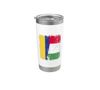 Ukraine Italie Demi-drapeau Fière fière ukrainienne italienne Fierté Gobelet isotherme en acier inoxydable double paroi