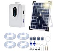 UKSUNVI Pompes à air solaire, aérateur de bassin de 6 W avec batterie de 6000 mAh, chargement USB et solaire, oxygénateur pour aquarium, aérateur de pêche