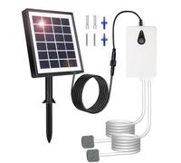 UKSUNVI Pompes à air solaires, chargement USB et chargement solaire sont disponibles, oxygénateur de 2 W pompe à air d'aquarium, aérateur de pêche avec tube, pierres à bulles, pompe à oxygène solaire